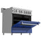 36 In. 4.6 Cu. Ft. Legacy Dual Fuel Range With 6 Burner Gas Cooktop And Electric Convection Oven In Satin Stainless Steel And Blue Matte Door