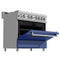 36 In. 4.6 Cu. Ft. Legacy Dual Fuel Range With 6 Burner Gas Cooktop And Electric Convection Oven In Satin Stainless Steel And Blue Matte Door