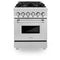 24 In. 2.8 Cu. Ft. Legacy Dual Fuel Range With 4 Burner Gas Cooktop And Electric Convection Oven In Stainless Steel With Satin Stainless Steel Door