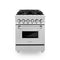 24 In. 2.8 Cu. Ft. Legacy Dual Fuel Range With 4 Burner Gas Cooktop And Electric Convection Oven In Stainless Steel With Satin Stainless Steel Door
