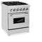 24 In. 2.8 Cu. Ft. Legacy Dual Fuel Range With 4 Burner Gas Cooktop And Electric Convection Oven In Stainless Steel With Satin Stainless Steel Door