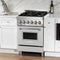 24 In. 2.8 Cu. Ft. Legacy Dual Fuel Range With 4 Burner Gas Cooktop And Electric Convection Oven In Stainless Steel With Satin Stainless Steel Door