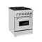 24 In. 2.8 Cu. Ft. Legacy Dual Fuel Range With 4 Burner Gas Cooktop And Electric Convection Oven In Stainless Steel With Satin Stainless Steel Door