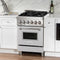 24 In. 2.8 Cu. Ft. Legacy Dual Fuel Range With 4 Burner Gas Cooktop And Electric Convection Oven In Stainless Steel With Satin Stainless Steel Door