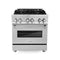 30 In. 4.0 Cu. Ft. Legacy Dual Fuel Range With 4 Burner Gas Cooktop And Electric Convection Oven In Stainless Steel With Satin Stainless Steel Door