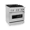 30 In. 4.0 Cu. Ft. Legacy Dual Fuel Range With 4 Burner Gas Cooktop And Electric Convection Oven In Stainless Steel With Satin Stainless Steel Door