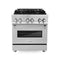 30 In. 4.0 Cu. Ft. Legacy Dual Fuel Range With 4 Burner Gas Cooktop And Electric Convection Oven In Stainless Steel With Satin Stainless Steel Door