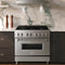 36 In. 4.6 Cu. Ft. Legacy Dual Fuel Range With 6 Burner Gas Cooktop And Electric Convection Oven In Stainless Steel With Satin Stainless Steel Door
