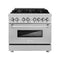 36 In. 4.6 Cu. Ft. Legacy Dual Fuel Range With 6 Burner Gas Cooktop And Electric Convection Oven In Stainless Steel With Satin Stainless Steel Door