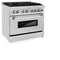 36 In. 4.6 Cu. Ft. Legacy Dual Fuel Range With 6 Burner Gas Cooktop And Electric Convection Oven In Stainless Steel With Satin Stainless Steel Door