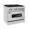 36 In. 4.6 Cu. Ft. Legacy Dual Fuel Range With 6 Burner Gas Cooktop And Electric Convection Oven In Stainless Steel With Satin Stainless Steel Door