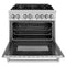 36 In. 4.6 Cu. Ft. Legacy Dual Fuel Range With 6 Burner Gas Cooktop And Electric Convection Oven In Stainless Steel With Satin Stainless Steel Door