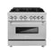 36 In. 4.6 Cu. Ft. Legacy Dual Fuel Range With 6 Burner Gas Cooktop And Electric Convection Oven In Stainless Steel With Satin Stainless Steel Door