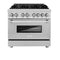 36 In. 4.6 Cu. Ft. Legacy Dual Fuel Range With 6 Burner Gas Cooktop And Electric Convection Oven In Stainless Steel With Satin Stainless Steel Door