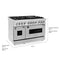 48 In. 6.0 Cu. Ft. Legacy Dual Fuel Range With 7 Burner Gas Cooktop And 2 Electric Ovens In Stainless Steel With Satin Stainless Steel Doors