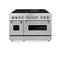 48 In. 6.0 Cu. Ft. Legacy Dual Fuel Range With 7 Burner Gas Cooktop And 2 Electric Ovens In Stainless Steel With Satin Stainless Steel Doors