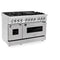 48 In. 6.0 Cu. Ft. Legacy Dual Fuel Range With 7 Burner Gas Cooktop And 2 Electric Ovens In Stainless Steel With Satin Stainless Steel Doors