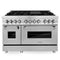 48 In. 6.0 Cu. Ft. Legacy Dual Fuel Range With 7 Burner Gas Cooktop And 2 Electric Ovens In Stainless Steel With Satin Stainless Steel Doors