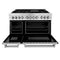 48 In. 6.0 Cu. Ft. Legacy Dual Fuel Range With 7 Burner Gas Cooktop And 2 Electric Ovens In Stainless Steel With Satin Stainless Steel Doors