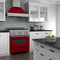 36 In. 4.6 Cu. Ft. Legacy Dual Fuel Range With 6 Burner Gas Cooktop And Electric Convection Oven In Satin Stainless Steel And Red Gloss Door
