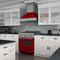 36 In. 4.6 Cu. Ft. Legacy Dual Fuel Range With 6 Burner Gas Cooktop And Electric Convection Oven In Satin Stainless Steel And Red Gloss Door