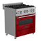 36 In. 4.6 Cu. Ft. Legacy Dual Fuel Range With 6 Burner Gas Cooktop And Electric Convection Oven In Satin Stainless Steel And Red Gloss Door