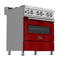 36 In. 4.6 Cu. Ft. Legacy Dual Fuel Range With 6 Burner Gas Cooktop And Electric Convection Oven In Satin Stainless Steel And Red Gloss Door