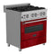 36 In. 4.6 Cu. Ft. Legacy Dual Fuel Range With 6 Burner Gas Cooktop And Electric Convection Oven In Satin Stainless Steel And Red Gloss Door