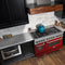 48 In. 6.0 Cu. Ft. Legacy Dual Fuel Range With 7 Burner Gas Cooktop And 2 Electric Ovens In Satin Stainless Steel And Red Gloss Doors
