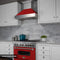 30 In. 4.0 Cu. Ft. Legacy Dual Fuel Range With 4 Burner Gas Cooktop And Electric Convection Oven In Satin Stainless Steel And Red Matte Door