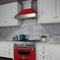 30 In. 4.0 Cu. Ft. Legacy Dual Fuel Range With 4 Burner Gas Cooktop And Electric Convection Oven In Satin Stainless Steel And Red Matte Door