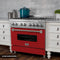 30 In. 4.0 Cu. Ft. Legacy Dual Fuel Range With 4 Burner Gas Cooktop And Electric Convection Oven In Satin Stainless Steel And Red Matte Door