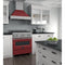 30 In. 4.0 Cu. Ft. Legacy Dual Fuel Range With 4 Burner Gas Cooktop And Electric Convection Oven In Satin Stainless Steel And Red Matte Door