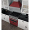 30 In. 4.0 Cu. Ft. Legacy Dual Fuel Range With 4 Burner Gas Cooktop And Electric Convection Oven In Satin Stainless Steel And Red Matte Door