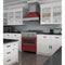 30 In. 4.0 Cu. Ft. Legacy Dual Fuel Range With 4 Burner Gas Cooktop And Electric Convection Oven In Satin Stainless Steel And Red Matte Door