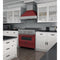 36 In. 4.6 Cu. Ft. Legacy Dual Fuel Range With 6 Burner Gas Cooktop And Electric Convection Oven In Satin Stainless Steel And Red Matte Door