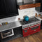 48 In. 6.0 Cu. Ft. Legacy Dual Fuel Range With 7 Burner Gas Cooktop And 2 Electric Ovens In Satin Stainless Steel And Red Matte Doors