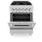 24 In. 2.8 Cu. Ft. Legacy Dual Fuel Range With 4 Burner Gas Cooktop And Electric Convection Oven In Satin Stainless Steel