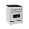 24 In. 2.8 Cu. Ft. Legacy Dual Fuel Range With 4 Burner Gas Cooktop And Electric Convection Oven In Satin Stainless Steel