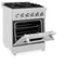 24 In. 2.8 Cu. Ft. Legacy Dual Fuel Range With 4 Burner Gas Cooktop And Electric Convection Oven In Satin Stainless Steel
