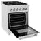 24 In. 2.8 Cu. Ft. Legacy Dual Fuel Range With 4 Burner Gas Cooktop And Electric Convection Oven In Satin Stainless Steel