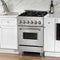 24 In. 2.8 Cu. Ft. Legacy Dual Fuel Range With 4 Burner Gas Cooktop And Electric Convection Oven In Satin Stainless Steel