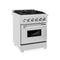 24 In. 2.8 Cu. Ft. Legacy Dual Fuel Range With 4 Burner Gas Cooktop And Electric Convection Oven In Satin Stainless Steel