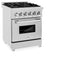 24 In. 2.8 Cu. Ft. Legacy Dual Fuel Range With 4 Burner Gas Cooktop And Electric Convection Oven In Satin Stainless Steel