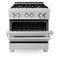 30 In. 4.0 Cu. Ft. Legacy Dual Fuel Range With 4 Burner Gas Cooktop And Electric Convection Oven In Satin Stainless Steel