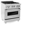 30 In. 4.0 Cu. Ft. Legacy Dual Fuel Range With 4 Burner Gas Cooktop And Electric Convection Oven In Satin Stainless Steel