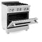 30 In. 4.0 Cu. Ft. Legacy Dual Fuel Range With 4 Burner Gas Cooktop And Electric Convection Oven In Satin Stainless Steel