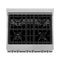 30 In. 4.0 Cu. Ft. Legacy Dual Fuel Range With 4 Burner Gas Cooktop And Electric Convection Oven In Satin Stainless Steel