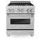 30 In. 4.0 Cu. Ft. Legacy Dual Fuel Range With 4 Burner Gas Cooktop And Electric Convection Oven In Satin Stainless Steel