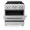 30 In. 4.0 Cu. Ft. Legacy Dual Fuel Range With 4 Burner Gas Cooktop And Electric Convection Oven In Satin Stainless Steel